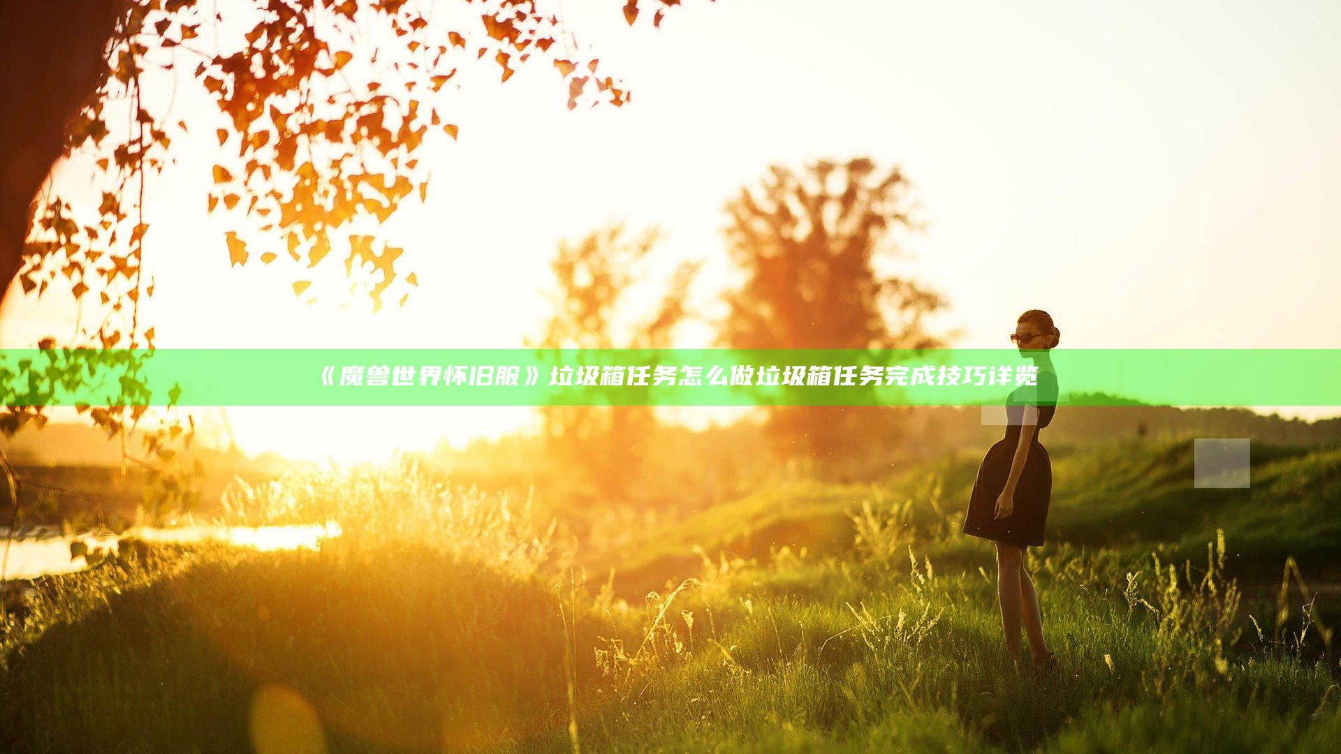 《魔兽世界怀旧服》垃圾箱任务怎么做 垃圾箱任务完成技巧详览
